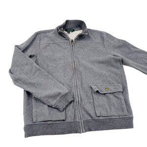 Ralph Lauren Gray Full-Zip Jacket‎ Mens Size L Cotton/Polyester Blend